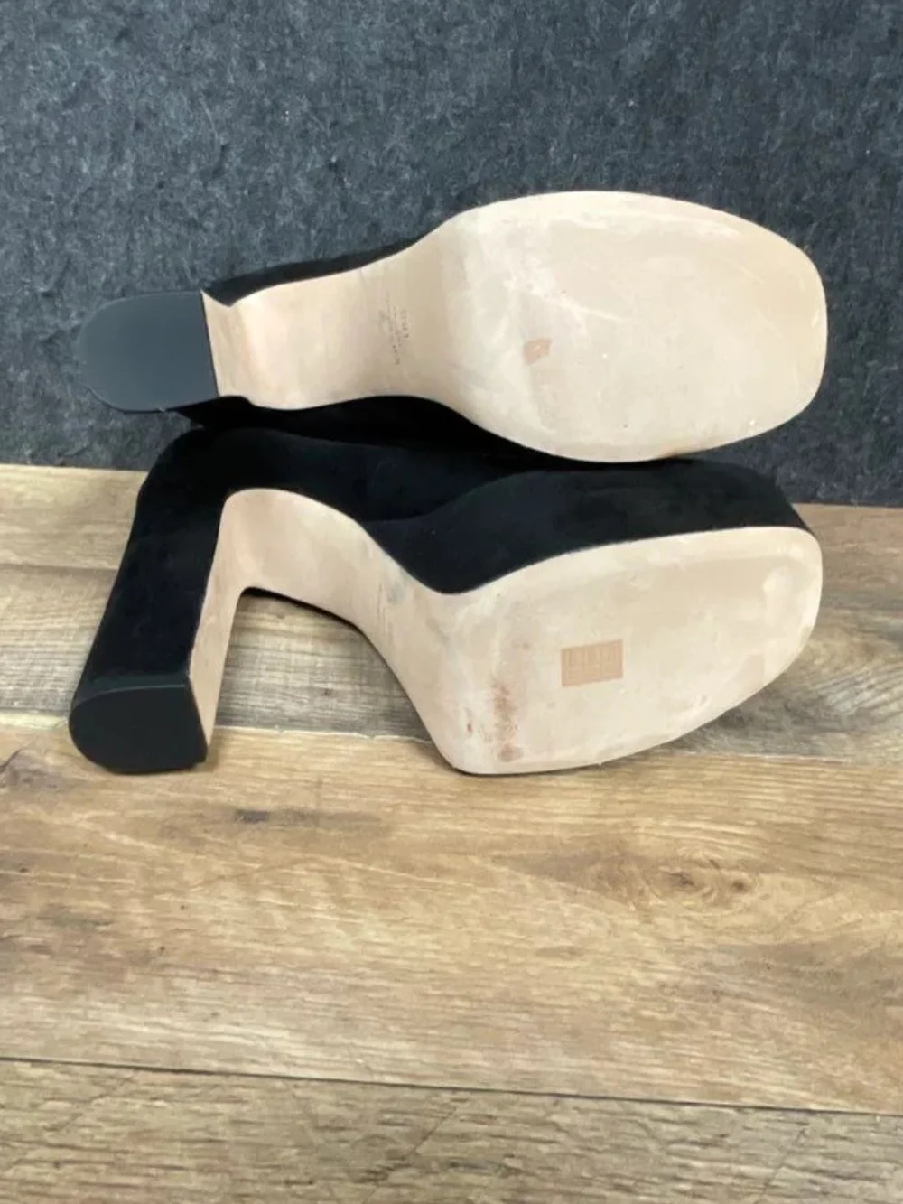 kate spade Black Suede Platform Block Heel Mary Jane Pumps